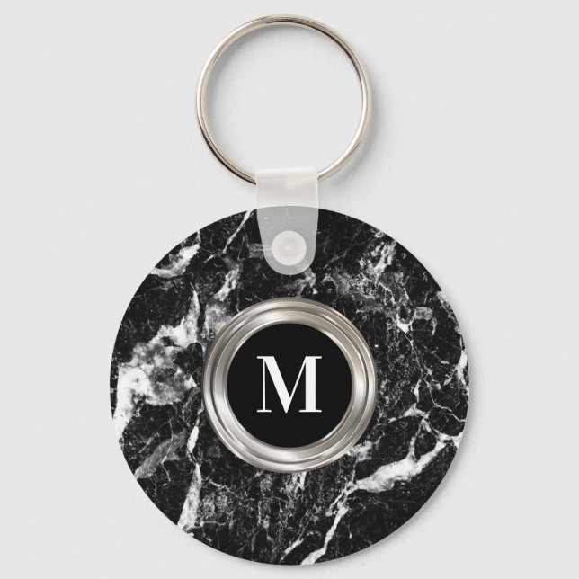 Mens Monogram Masculine Design Key Ring (Front)