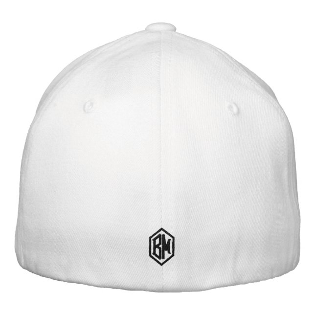 Men's Monogram White  Embroidered Hat (Back)