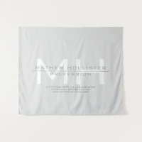 Men's Monogrammed, Grey Business