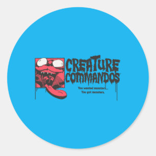 Mens Monster Squad Weasel Face Vintage Performance Classic Round Sticker