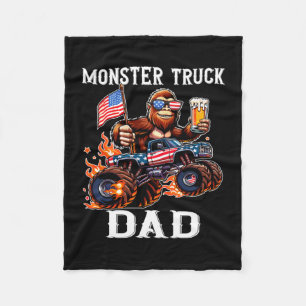 Mens monster truck dad racing bigfoot beer usa fleece blanket