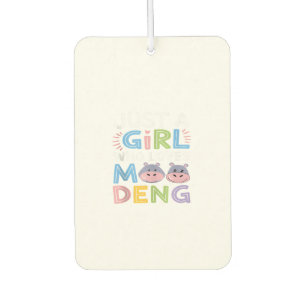 Mens MooDeng Just a Girl Who Loves Moo Deng Funny Car Air Freshener
