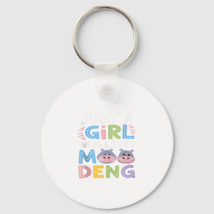 Mens MooDeng Just a Girl Who Loves Moo Deng Funny Key Ring