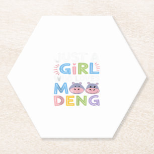 Mens MooDeng Just a Girl Who Loves Moo Deng Funny  Paper Coaster
