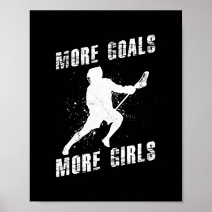 Mens More Goals More Girls Lacrosse  Poster