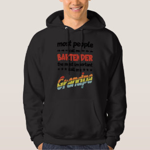 Mens Most People Call Me Bartender Most Important  Hoodie