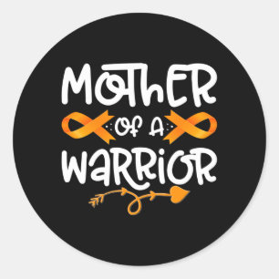 Mens Mother Of A Warrior Leukaemia Cancer Awarenes Classic Round Sticker