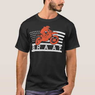 Mens Motocross American Flag BRAAP Patriotic T-Shirt