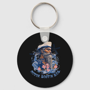 Mens Motor Boatin Funny Pontoon Boating Lake Motor Key Ring