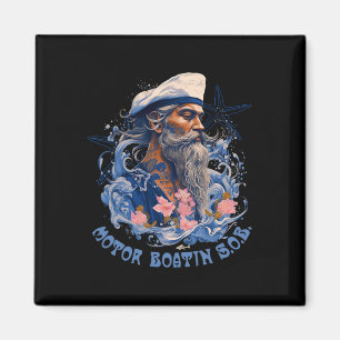 Mens Motor Boatin Funny Pontoon Boating Lake Motor Magnet