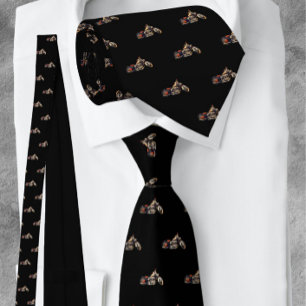 Men's Motorcycle Classic Black Neck Tie