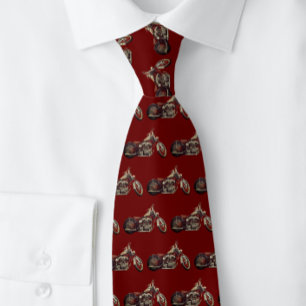 Men's Motorcycle Classic Maroon Wine Neck Tie