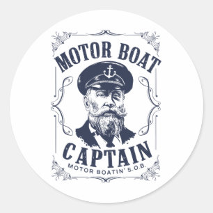 Mens Motors S Funny Boating Shirts Boating Shirt Classic Round Sticker