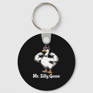 Mens mr silly goose bridge to be wedding party key ring