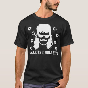 Mens Mullets And Bullets Mullet Pride Funny Redne T-Shirt