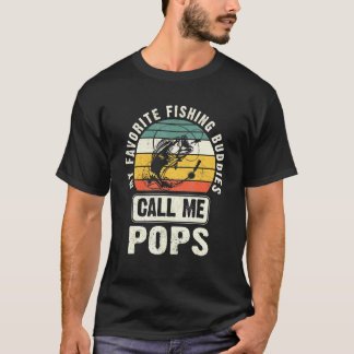 Mens My Favorite Fishing Buddies Call Me Pops Fish T-Shirt