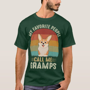 Mens My Favorite People Call Me Gramps Cute Corgi T-Shirt