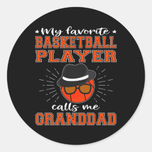 Mens My Favorite Sketll Player Calls Me Granddad S Classic Round Sticker