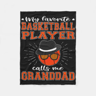 Mens My Favorite Sketll Player Calls Me Granddad S Fleece Blanket