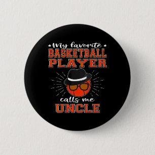 Mens My Favorite Sketll Player Calls Me Uncle - Sp 6 Cm Round Badge
