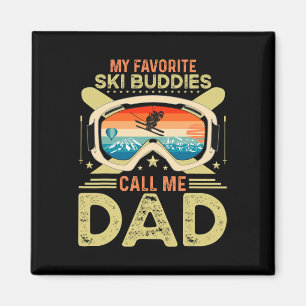 Mens My Favorite Ski Buddies Call Me Dad Vintage S Magnet