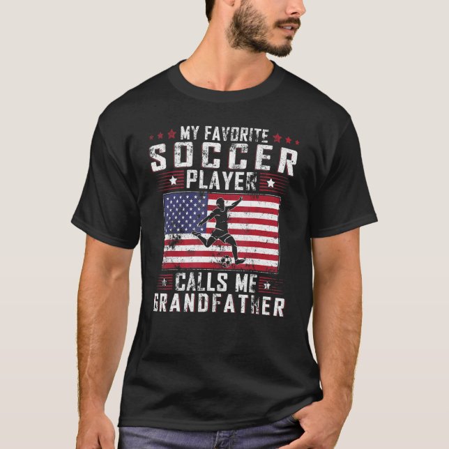Mens My Favorite Soccer Player Calls Me Grandfathe T-Shirt (Front)