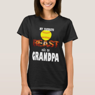 Mens My Favorite Softll Beast Calls Me Grandpa. T-Shirt