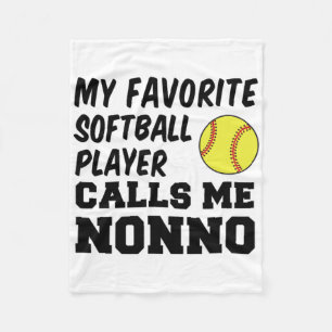 Mens My Favorite Softll Player Calls Me Nonno Ital Fleece Blanket