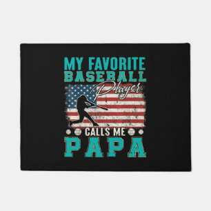 Mens My Favourite Baseball Player Calls Me Papa Doormat