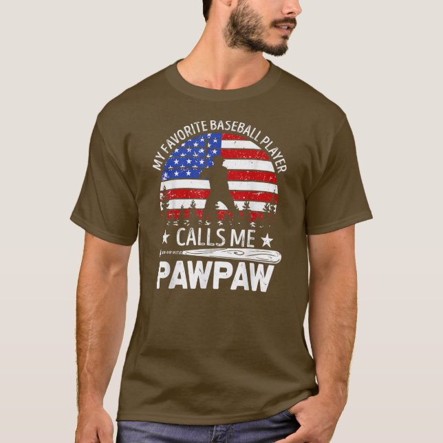Mens My Favourite Baseball Player Calls Me Pawpaw T-Shirt (Front)