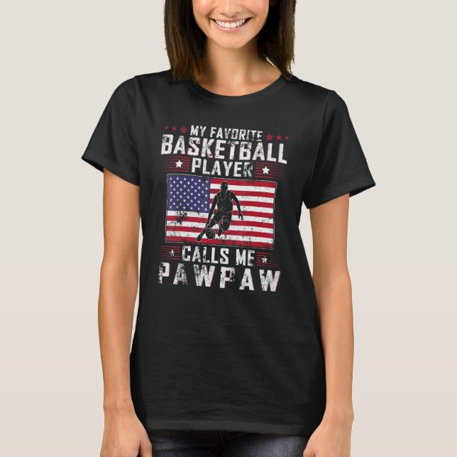 Mens My Favourite Basketball Player Calls Me Pawpa T-Shirt (Front)
