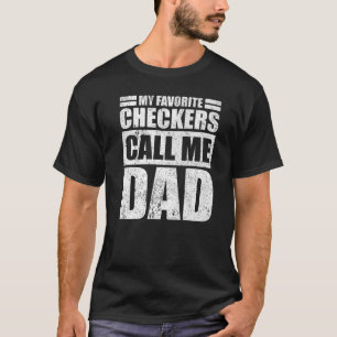 Mens My Favourite Checkers Calls Me Dad Father's T-Shirt