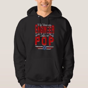 Mens My Favourite Engineer Calls Me Pop Engineerin Hoodie