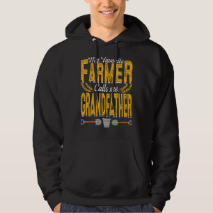Mens My Favourite Farmer Calls Me Grandfather Farm Hoodie