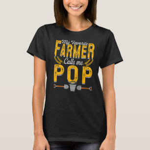 Mens My Favourite Farmer Calls Me Pop Farming Papa T-Shirt