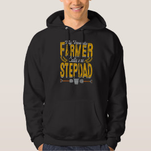 Mens My Favourite Farmer Calls Me Stepdad Farming Hoodie