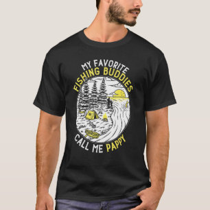 Mens My Favourite Fishing Buddies Call Me Daddy Gr T-Shirt