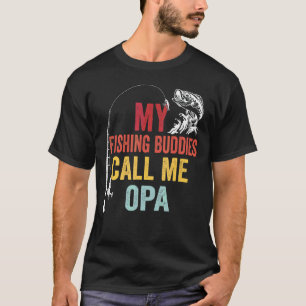 Mens My Favourite Fishing Buddies Call Me Opa Fish T-Shirt