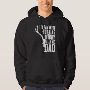 Mens My Favourite Hunting Buddy Calls Me Dad Deer  Hoodie