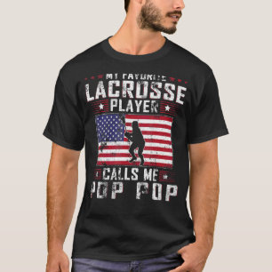 Mens My Favourite Lacrosse Player Calls Me Pop Pop T-Shirt