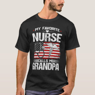 Mens My Favourite Nurse Calls Me Grandpa Nursing P T-Shirt