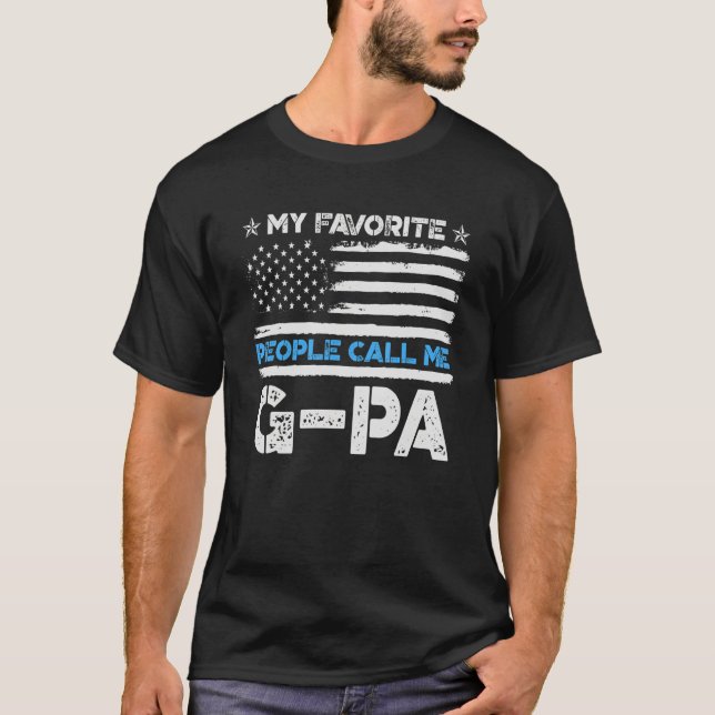 Mens My Favourite People Call Me G Pa Usa Flag Fat T-Shirt (Front)