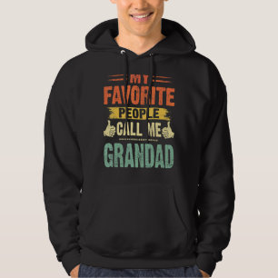 Mens My Favourite People Call Me Grandad Vintage F Hoodie