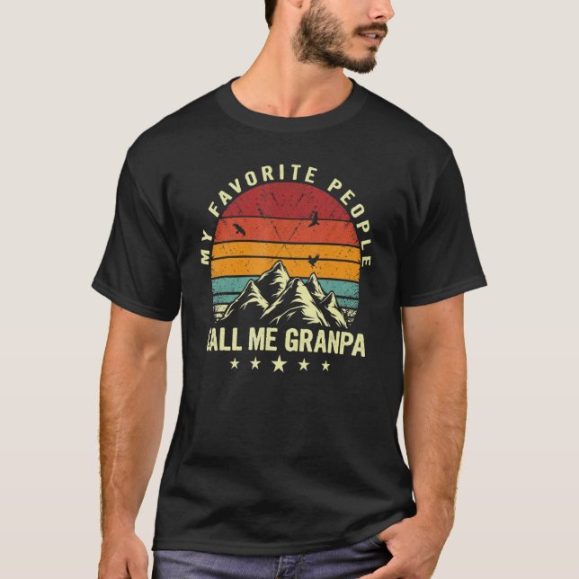 Mens My Favourite People Call Me Granpa Cool Fathe T-Shirt (Front)