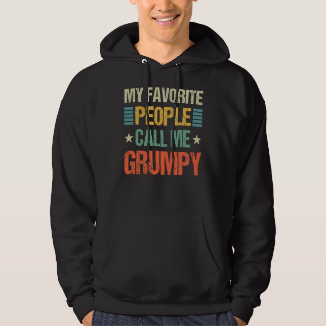 Mens My Favourite People Call Me Grumpy Family Hoodie (Front)