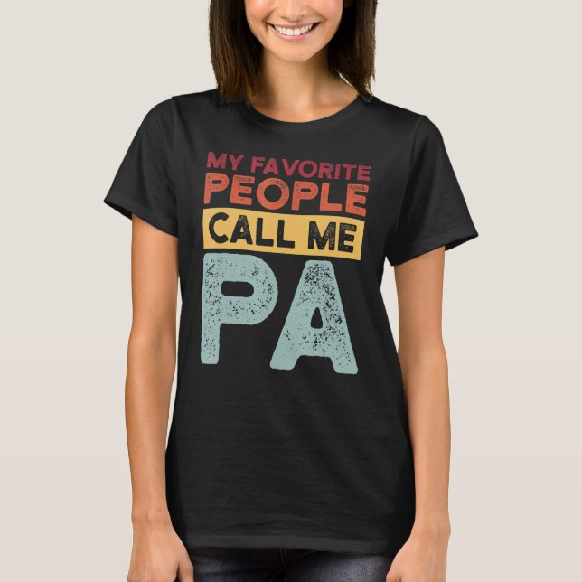 Mens my favourite people call me pa grandkids T-Shirt (Front)