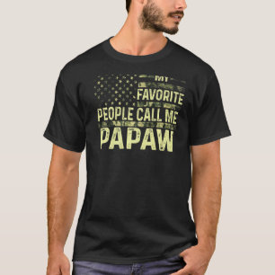 Mens My Favourite People Call Me Papaw Usa Patriot T-Shirt