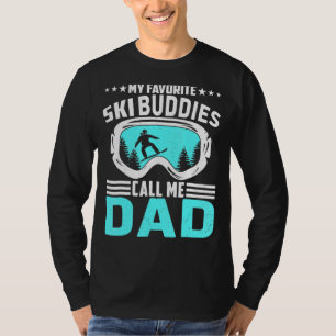 Mens My Favourite Ski Buddies Call Me Dad  Father' T-Shirt