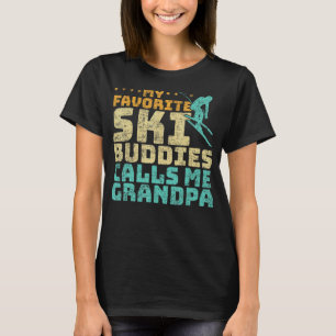Mens My Favourite Ski Buddies Calls Me Grandpa Ski T-Shirt