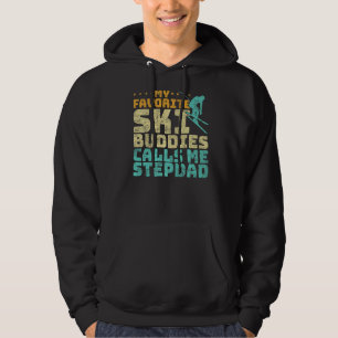 Mens My Favourite Ski Buddies Calls Me Stepdad Ski Hoodie